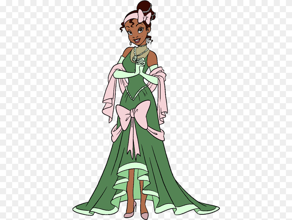 Princess Tiana Clip Art Princess Tiana The Frog Prince, Clothing, Dress, Adult, Person Free Png