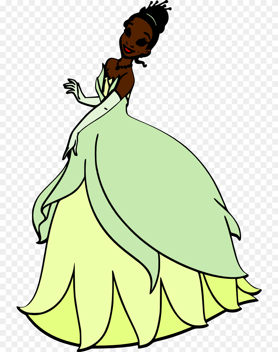 Princess Tiana Svg Princess And The Frog Coloring, Clothing, Dress, Fashion, Gown Png Image