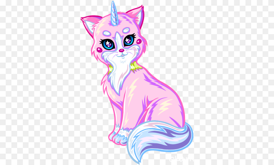 Princess Unikitty In The Style Of Lisa Frank Lisa Frank Unicorn Cat, Art, Animal, Mammal, Pet Free Png Download