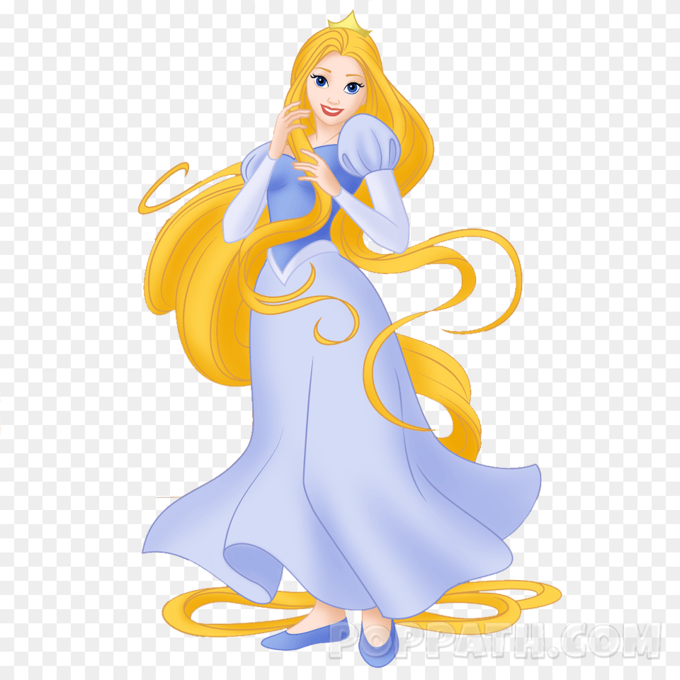 Princess With Long Hair Cartoon Clipart Princess With Long Hair Cartoon, Book, Comics, Publication, Adult Free Png