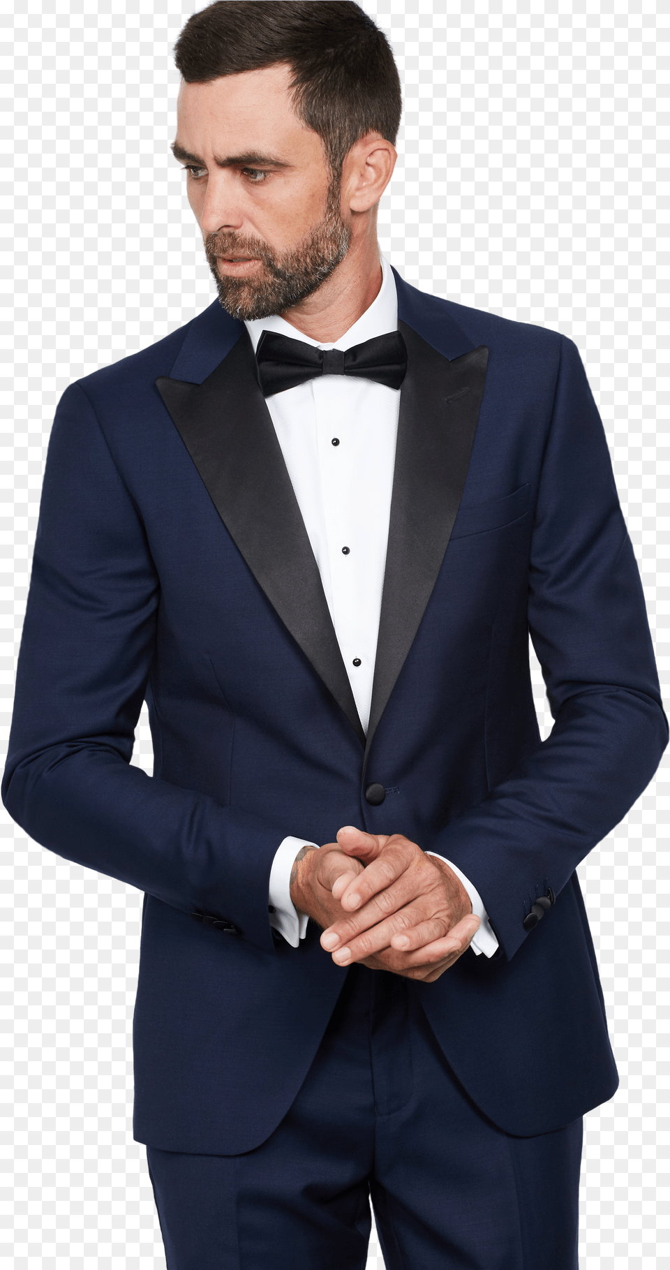 Princeton Texture Tuxedo Dinner Jacket Suit With Studs And Bow Tie, Clothing, Formal Wear, Person, Man Free Transparent Png