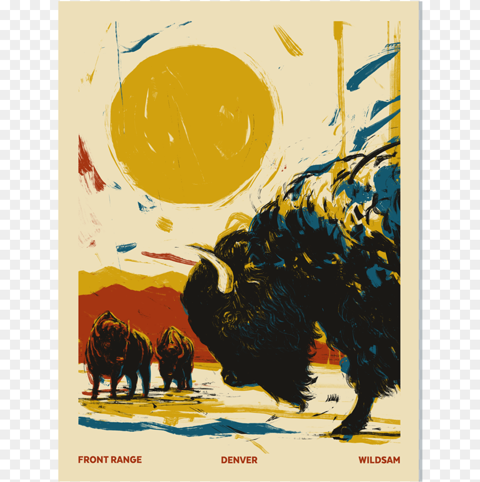 Print Denverart Image Border Poster, Animal, Buffalo, Mammal, Wildlife Png