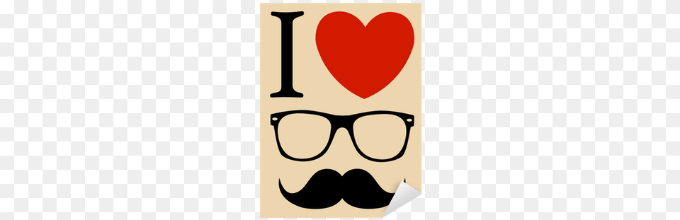 Print I Love Hipster Glasses And Mustaches Love Mustache, Accessories, Head, Person, Face Png Image
