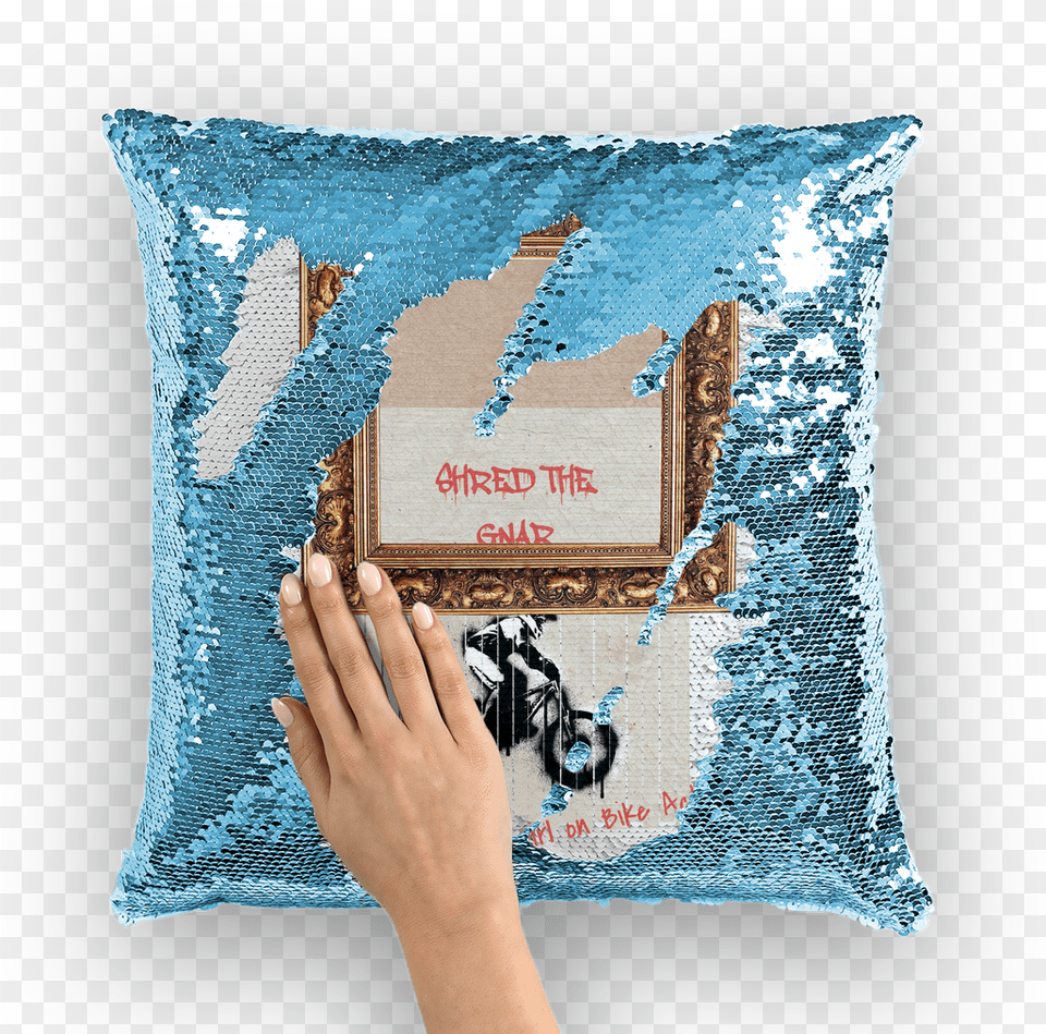 Print Sequin Pillow, Cushion, Home Decor Free Transparent Png