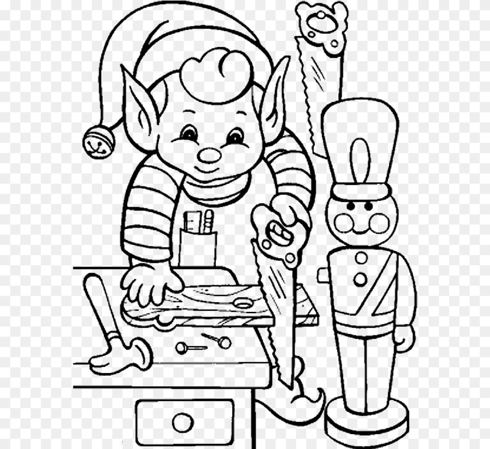 Printable Activity Elves In Christmas Coloring Pages Christmas Coloring Pages Of Elves, Art, Doodle, Drawing Free Png