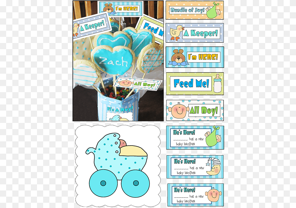 Printable Baby Shower Ideas Cookie Gram It S A Boy, Food, Sweets, Book, Comics Free Transparent Png