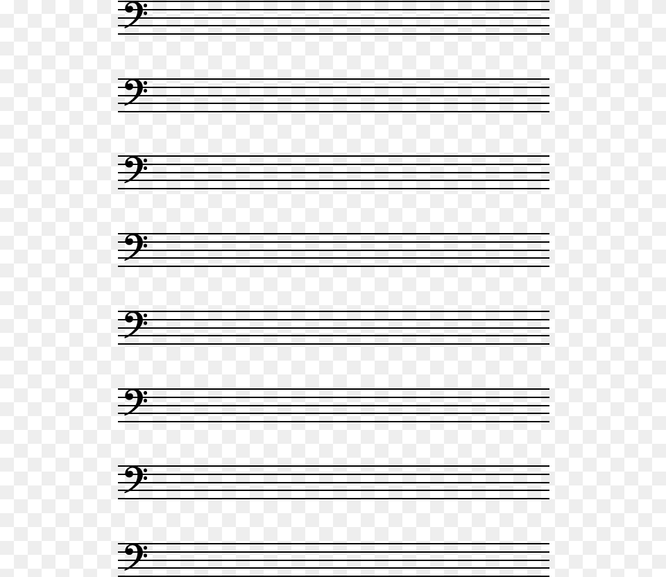 Printable Bass Clef Staff Paper, Gray Free Transparent Png