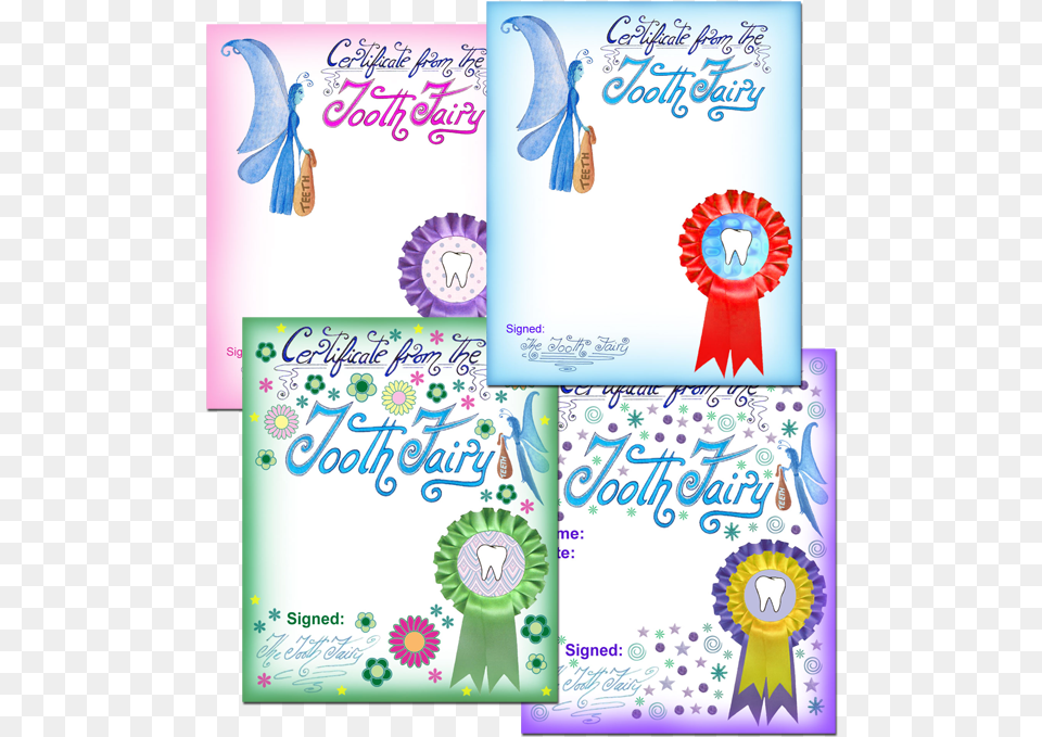 Printable Blank Tooth Fairy Certificate Templates Cartoon, Envelope, Greeting Card, Mail, Advertisement Png Image