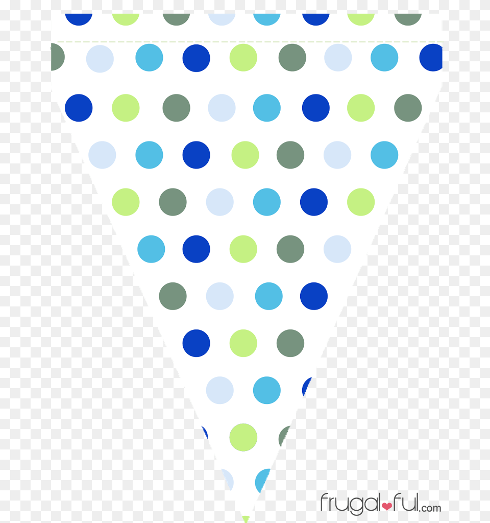 Printable Blue Green Triangle Banner Template Frugalful, Pattern, Polka Dot Free Png Download
