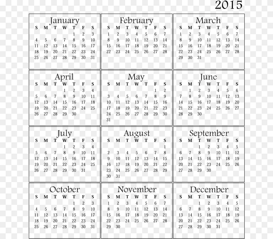 Printable Calendar 2015 Yangah Solen Blank Template Uae Calendar 2020 With Holidays, Text Free Png
