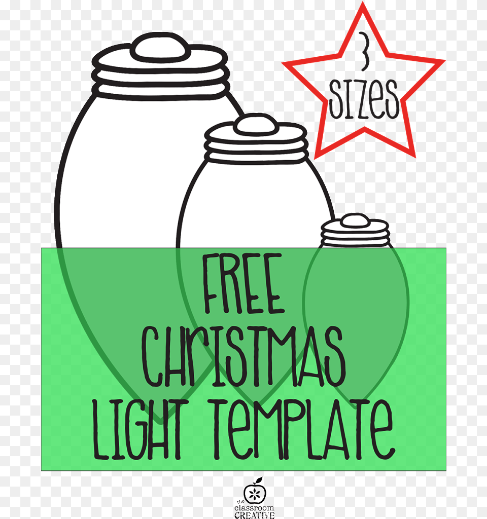 Printable Christmas Light Template Christmas Light Template Printable, Jar, Pottery, Tin, Dynamite Png Image