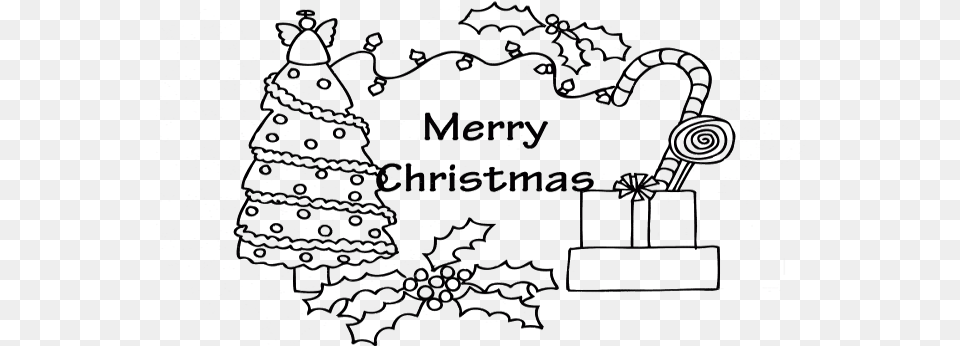 Printable Coloring Christmas Cards Merry Christmas Colouring Pages, Blackboard Free Png Download