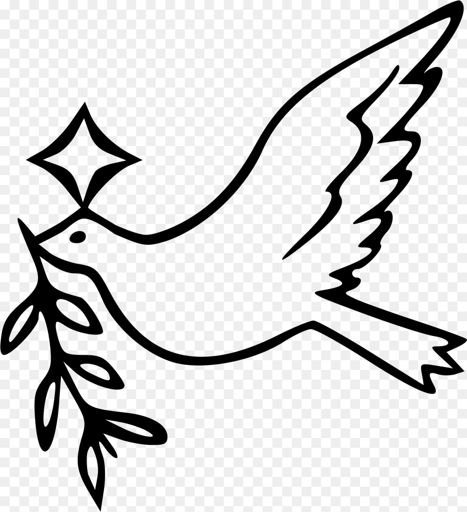 Printable Colouring Pages Dove Clipart Download Hope Dove Clip Art, Gray Free Transparent Png