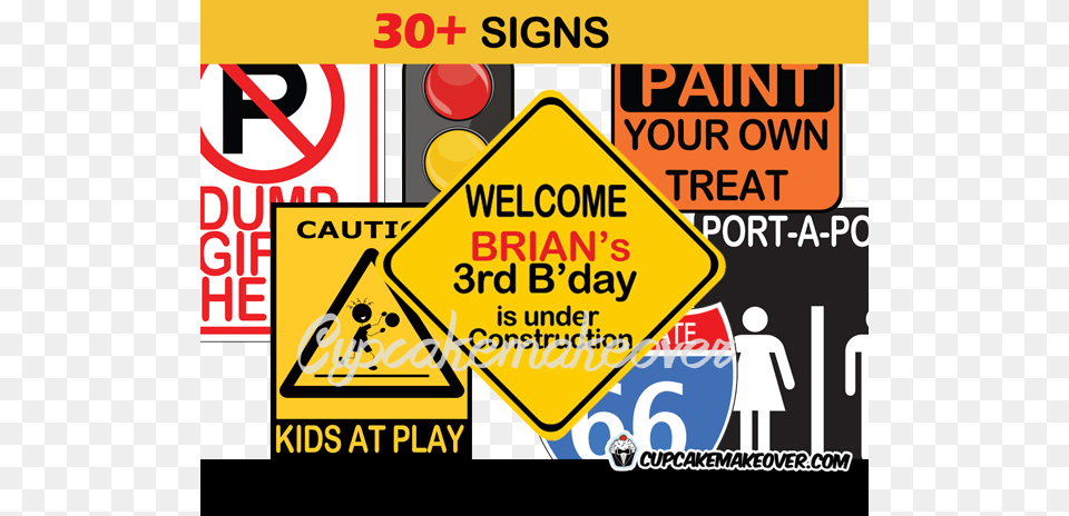 Printable Construction Party Signs Children39s Party, Sign, Symbol, Road Sign, Person Free Png Download