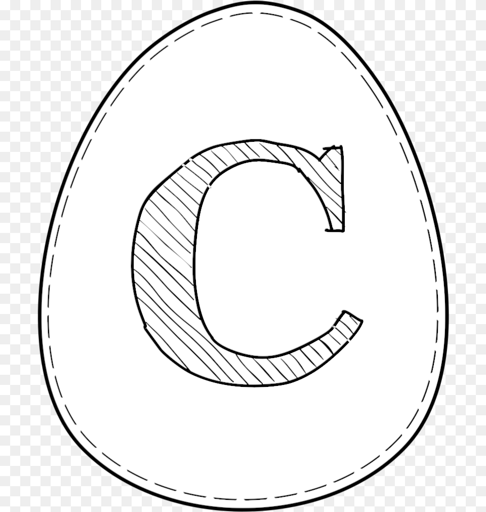 Printable Easter Egg With Letter C On It Easter Letters For Banner, Clothing, Hat, Cowboy Hat, Text Free Png