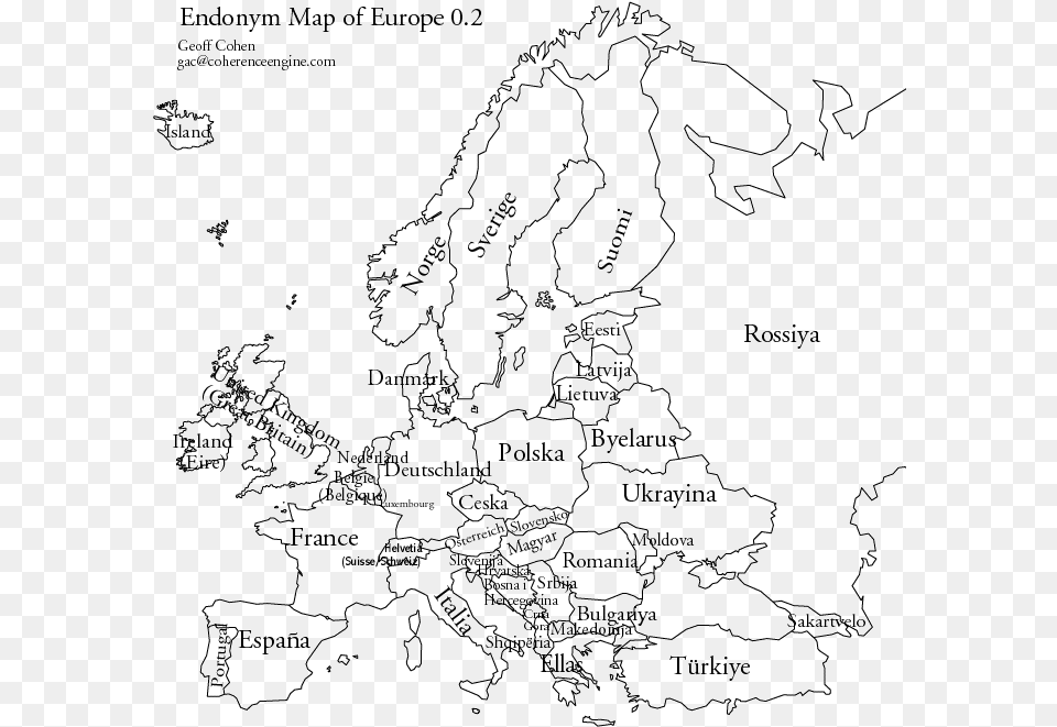 Printable Europe Map, Chart, Plot, Atlas, Diagram Free Png