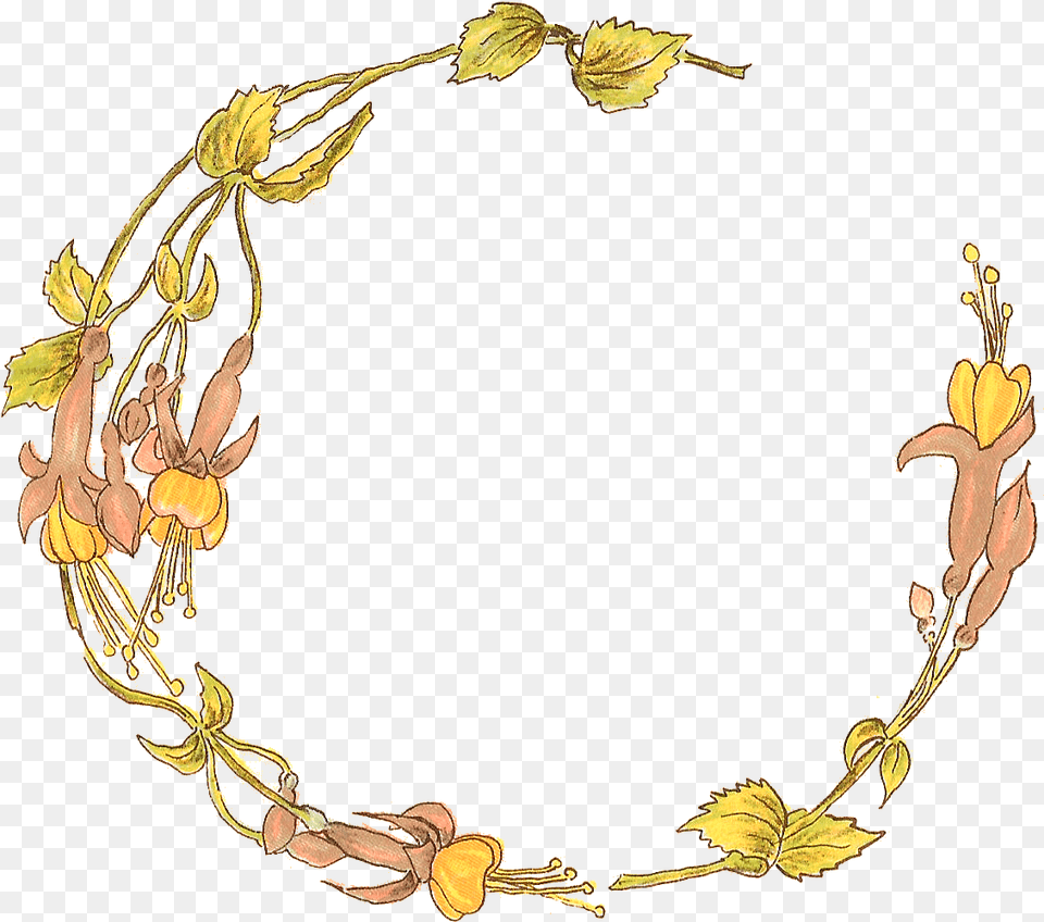 Printable Flower Frames Illustration, Accessories, Bracelet, Jewelry, Necklace Png Image