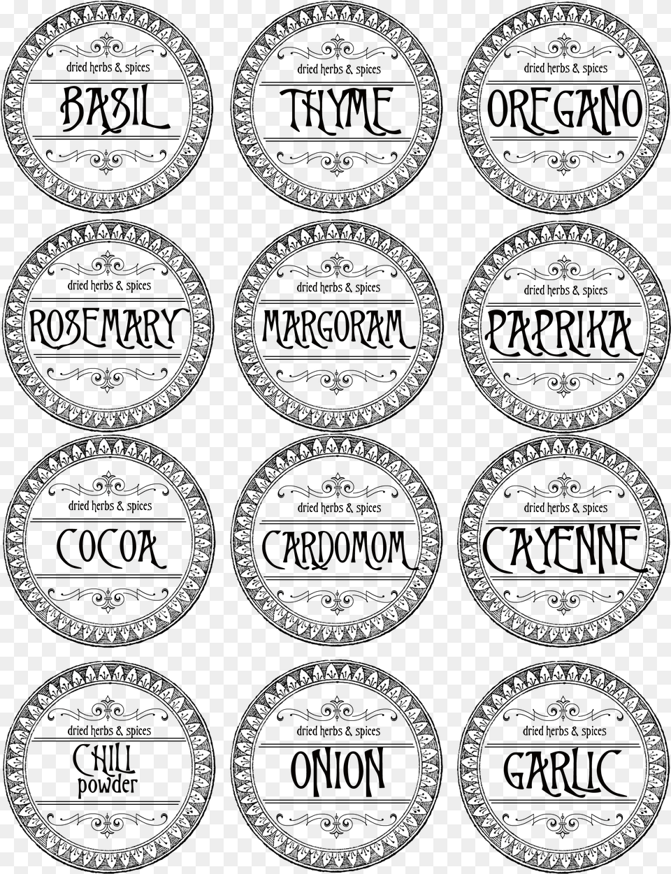 Printable Food Labels And Canning Labels Blissfully Herbs And Spices Label, Oval Free Png Download