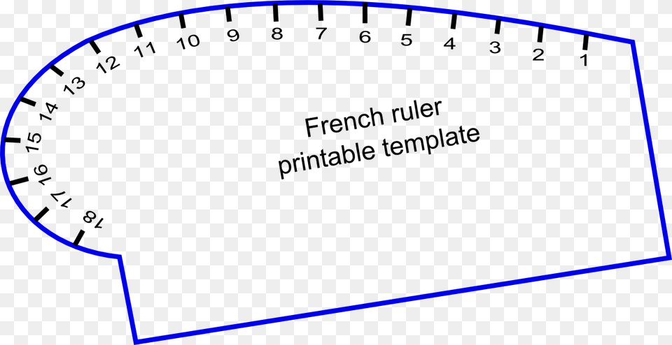 Printable French Curve Template, Chart, Plot, Measurements, Text Png