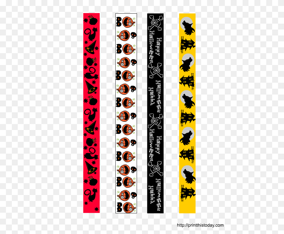 Printable Halloween Washi Tapes, Book, Publication, Text Free Png Download