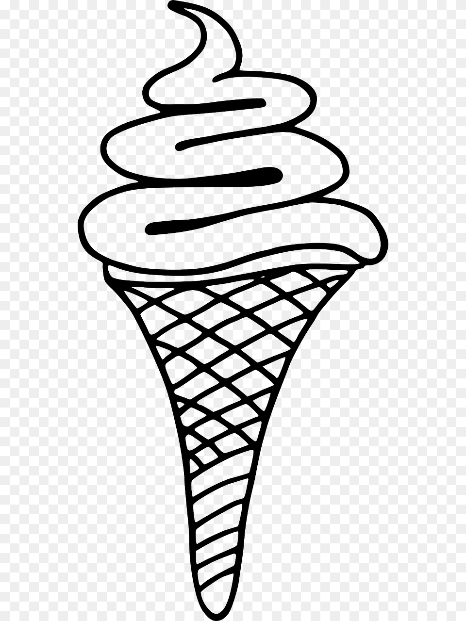 Printable Ice Cream Clipart Black And White, Spiral, Accessories, Bag, Handbag Png