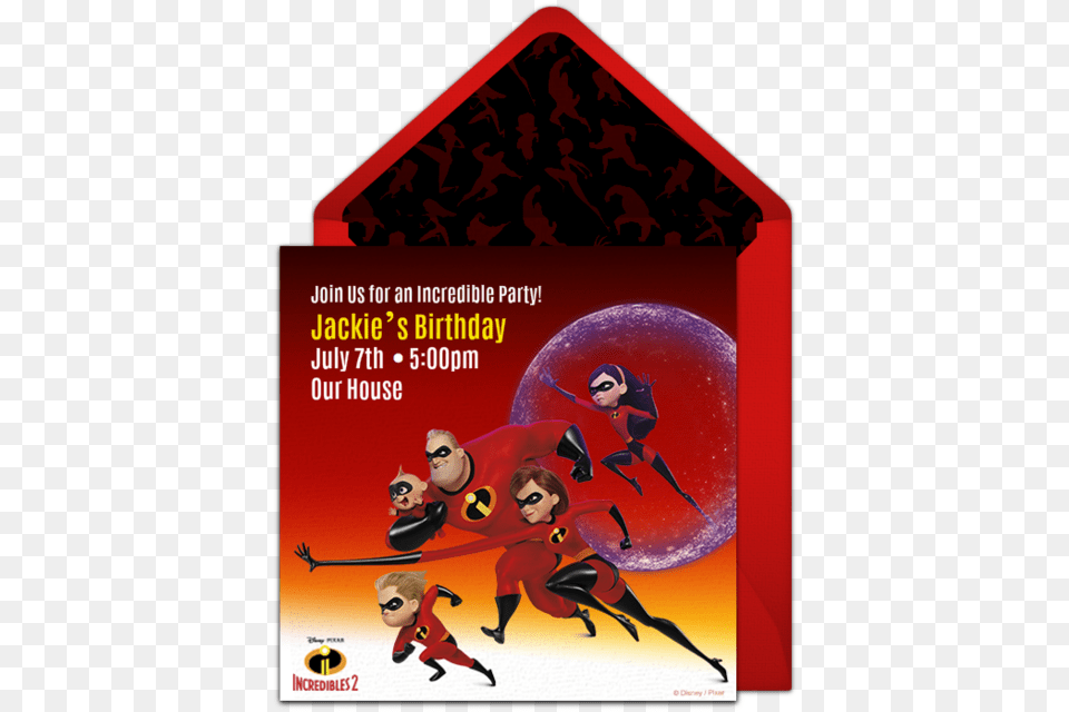 Printable Incredibles Birthday Invitations, Advertisement, Poster, Male, Boy Free Png