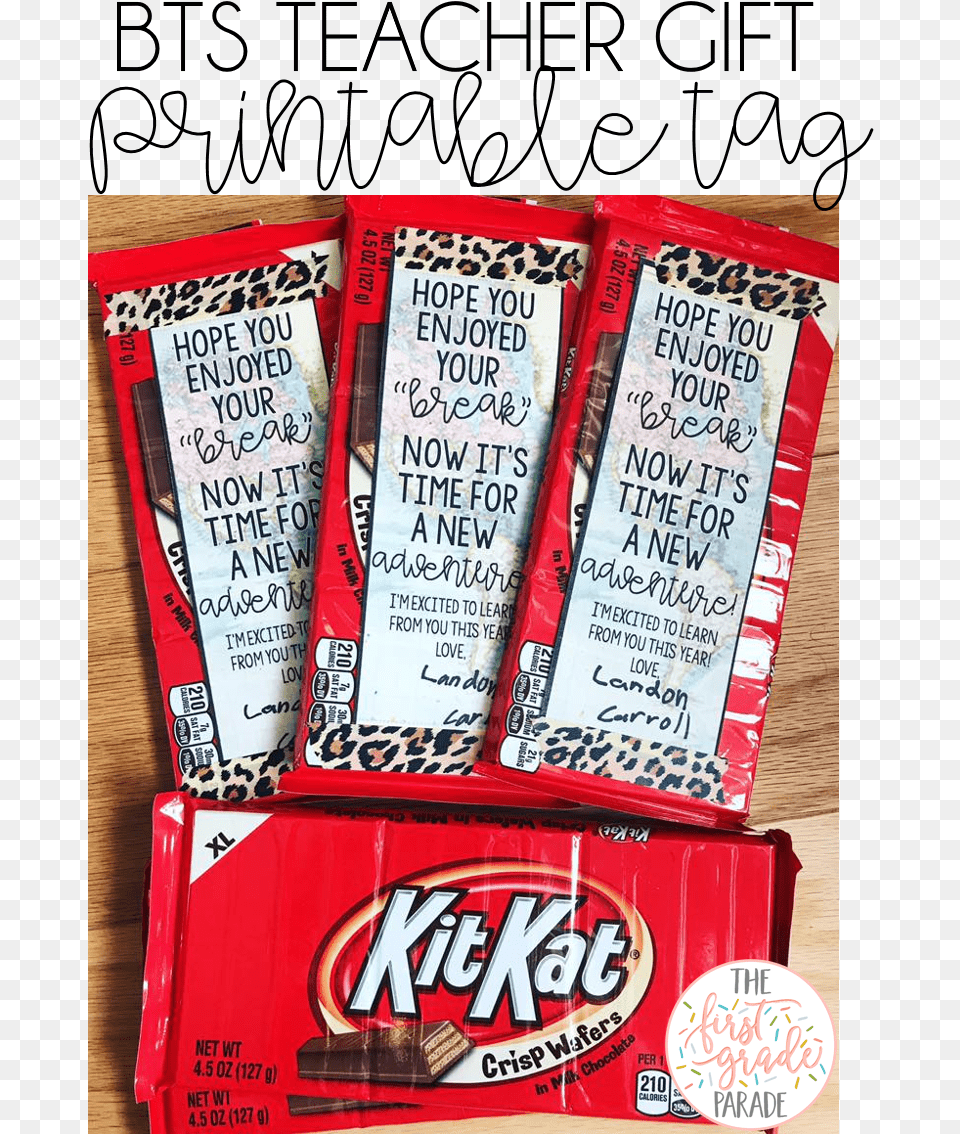 Printable Kit Kat Gift Tag Teacher Appreciation Gifts Kit Kat, Food, Sweets, Candy Free Transparent Png