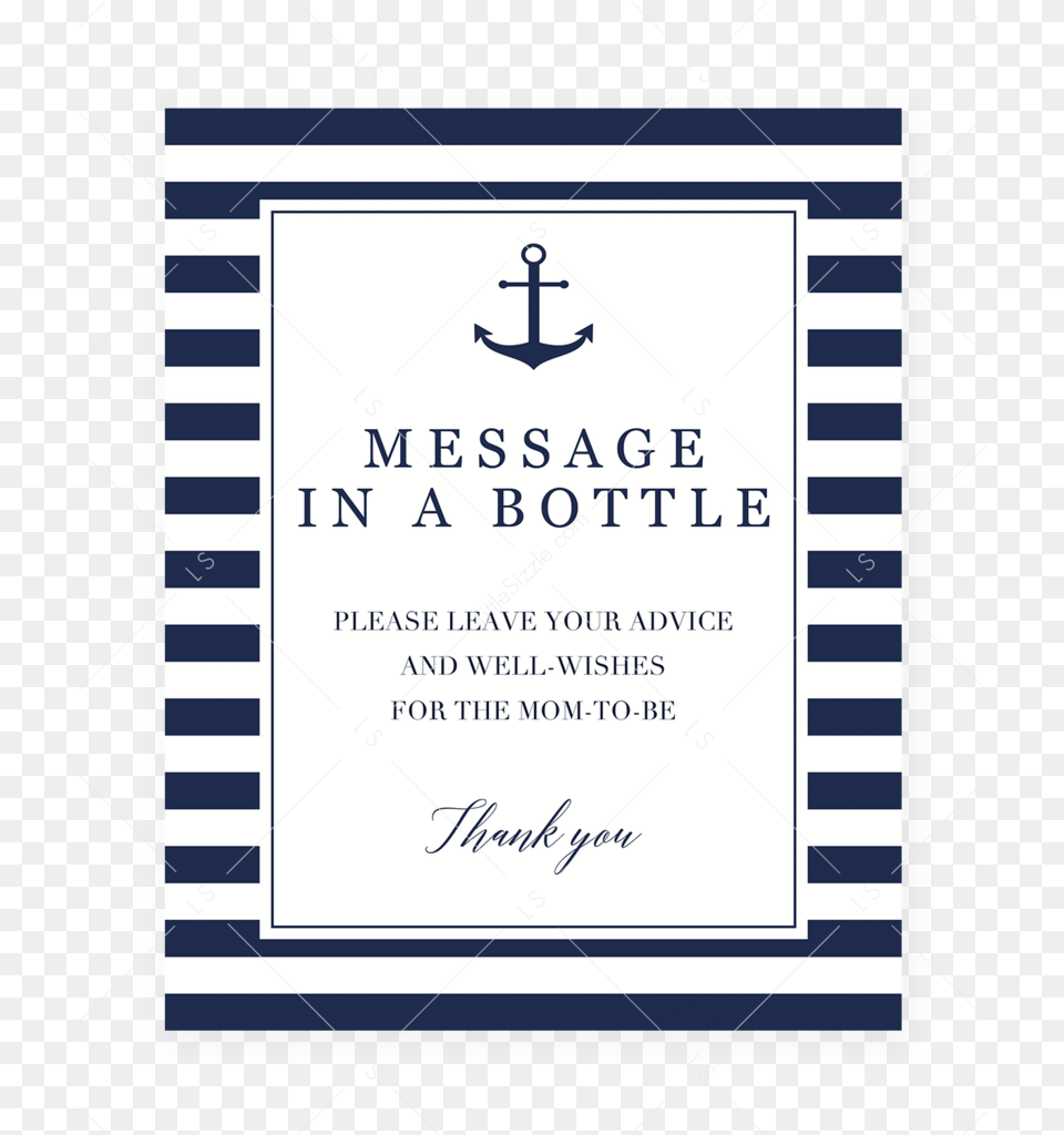 Printable Message In A Bottle Sign For Nautical Shower Diaper Raffle If You Brought A Pack, Electronics, Hardware, Hook, Text Free Transparent Png
