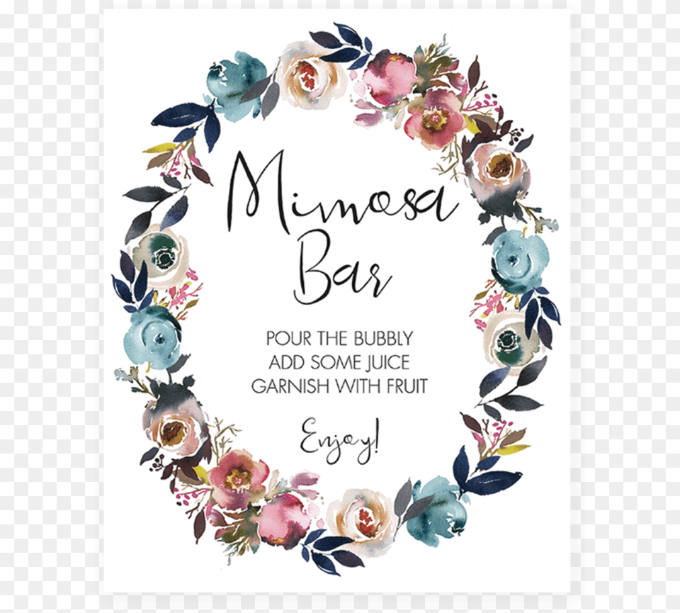 Printable Mimosa Bar Sign Baby Shower Sign, Greeting Card, Envelope, Mail, Pattern Free Png Download