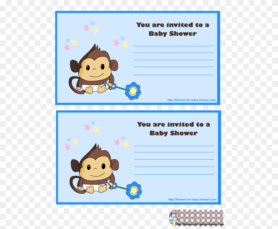 Printable Monkey Baby Shower Invitations, Text, Animal, Bear, Mammal Free Png