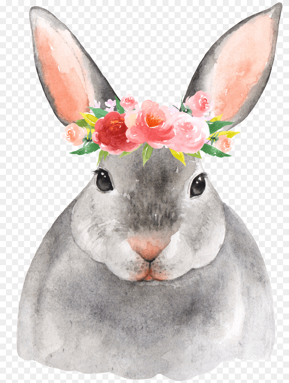 Printable Nursery Art, Animal, Mammal, Rabbit, Flower Png