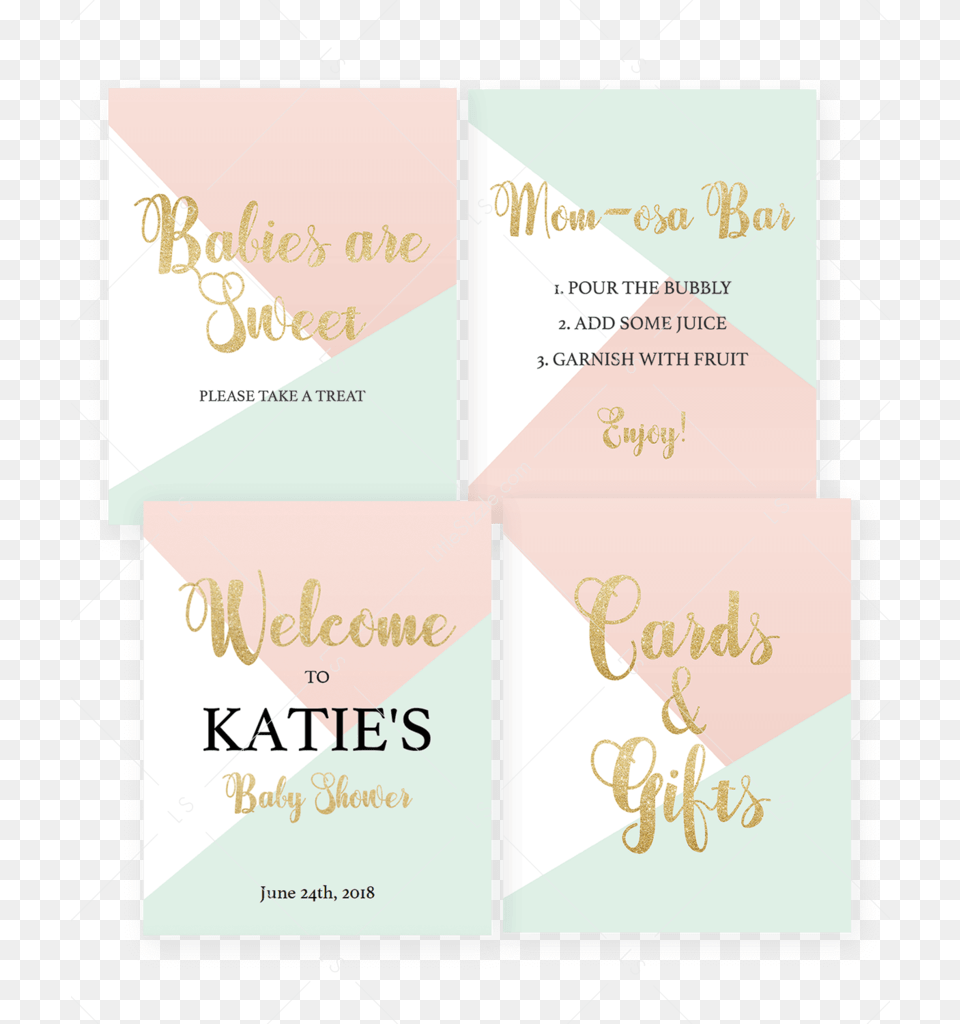 Printable Pastel Baby Shower Decor Pack By Littlesizzle Brochure, Advertisement, Poster, Text, Envelope Png Image