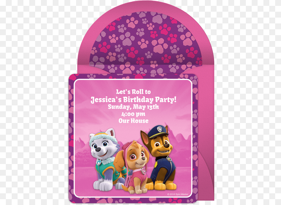Printable Paw Patrol Skye Invitations, Toy, Baby, Person, Face Png