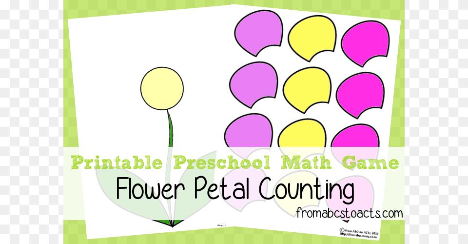 Printable Preschool Math Games Flower Petal Counting Printable, Envelope, Greeting Card, Mail, Balloon Free Png Download