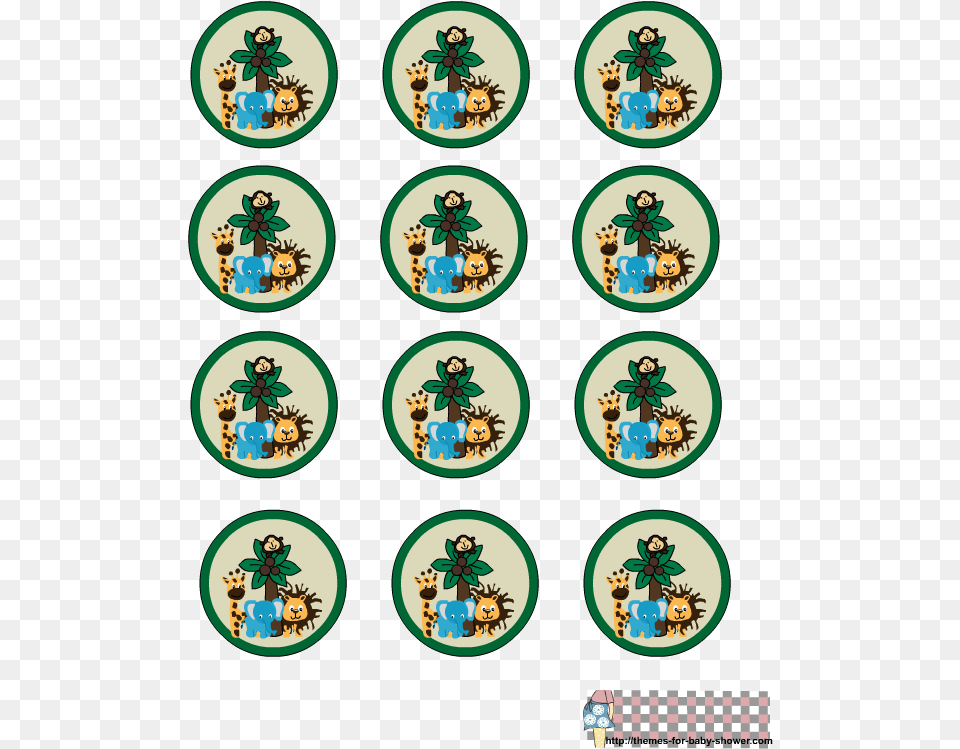 Printable Safari Baby Shower Round Labels Wedding Cupcake Toppers Printable Png