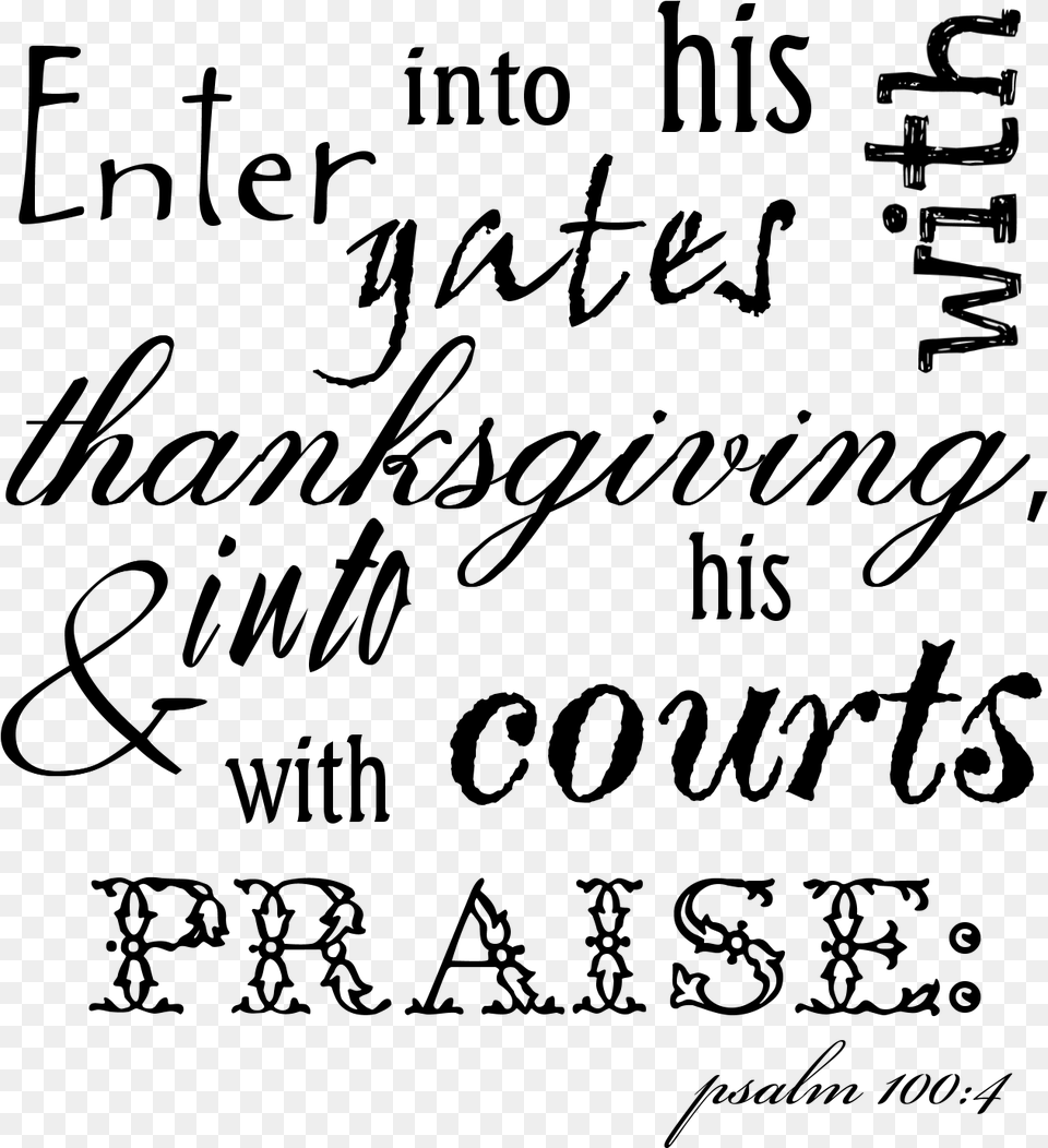 Printable Scripture Word Art Child, Gray Png