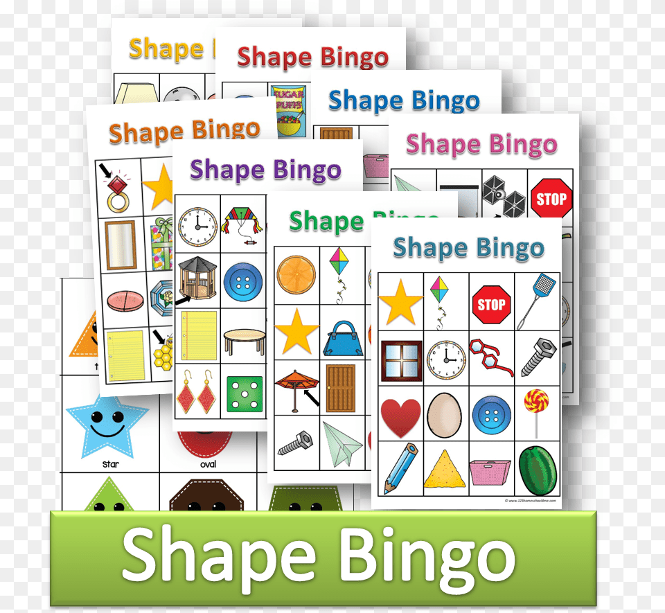 Printable Shape Bingo Cool Math Games For Toddler Preschool Free Png Download