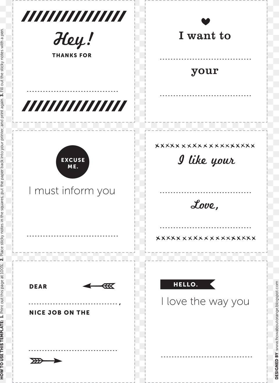 Printable Sticky Notes Main Printable Sticky Notes Template, Text Png