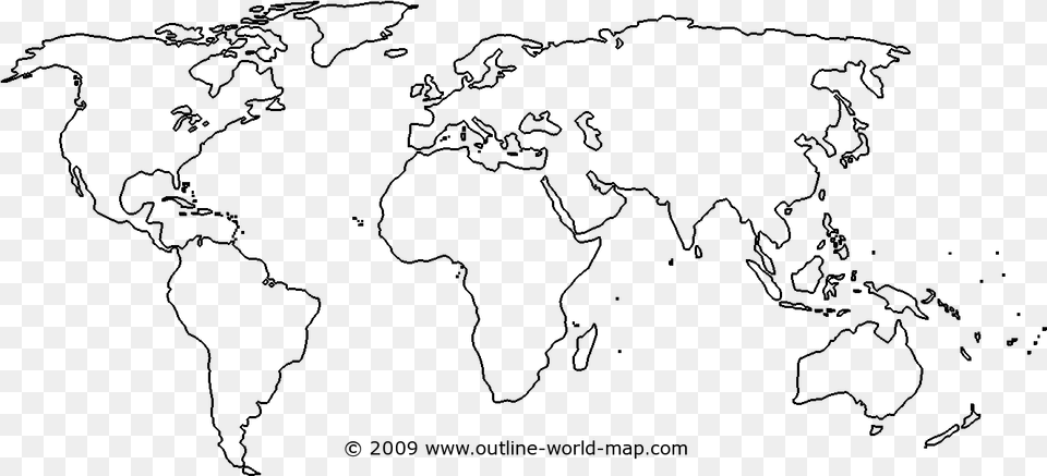 Printable World Map Outline Pdf Map Of World Blank Printable, Gray Free Png Download