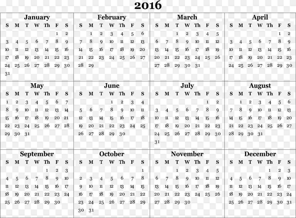 Printable Yearly Calendar 2017, Text, Number, Symbol Free Transparent Png