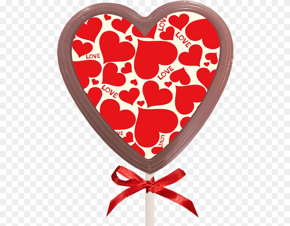 Printed Love Chocolate Heart Lollipop Design Patterns Love, Candy, Food, Sweets, Ketchup Free Png Download