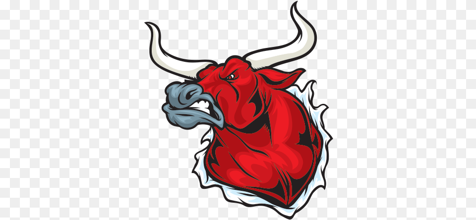 Printed Vinyl Angry Bull Tearing Stickers Factory Angry Bull Transparent Logo, Animal, Mammal, Cattle, Livestock Png