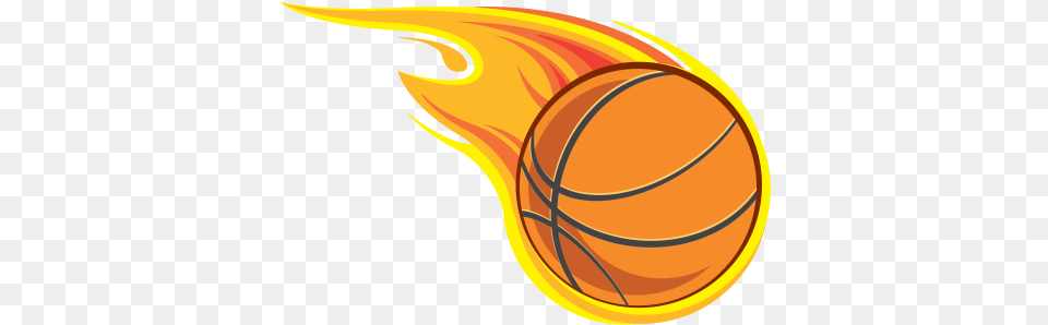 Printed Vinyl Basketball With Flames For Basketball Free Png Download