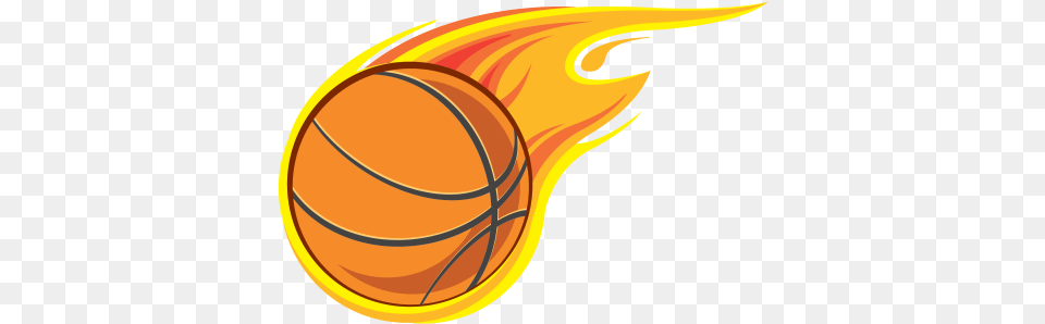 Printed Vinyl Basketball With Flames Transparent Flaming Basketball, Sport Png Image
