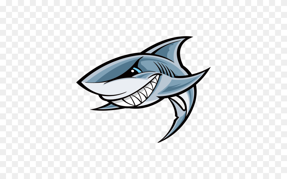 Printed Vinyl Cartoon Shark Showing Teeth Stickers Factory, Animal, Sea Life, Fish Free Png