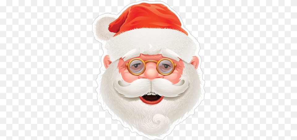Printed Vinyl Claus Stickers Santa Claus Head, Face, Person, Winter, Snowman Free Png
