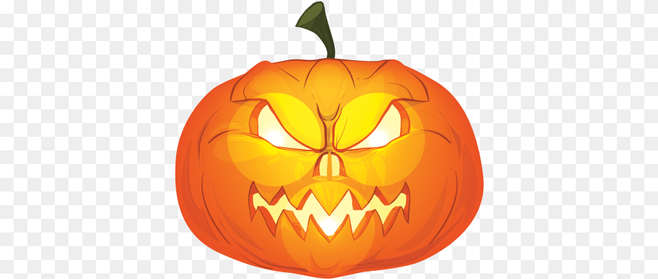 Printed Vinyl Evil Pumpkin Halloween Stickers Factory Cartoon, Food, Plant, Produce, Vegetable Png Image