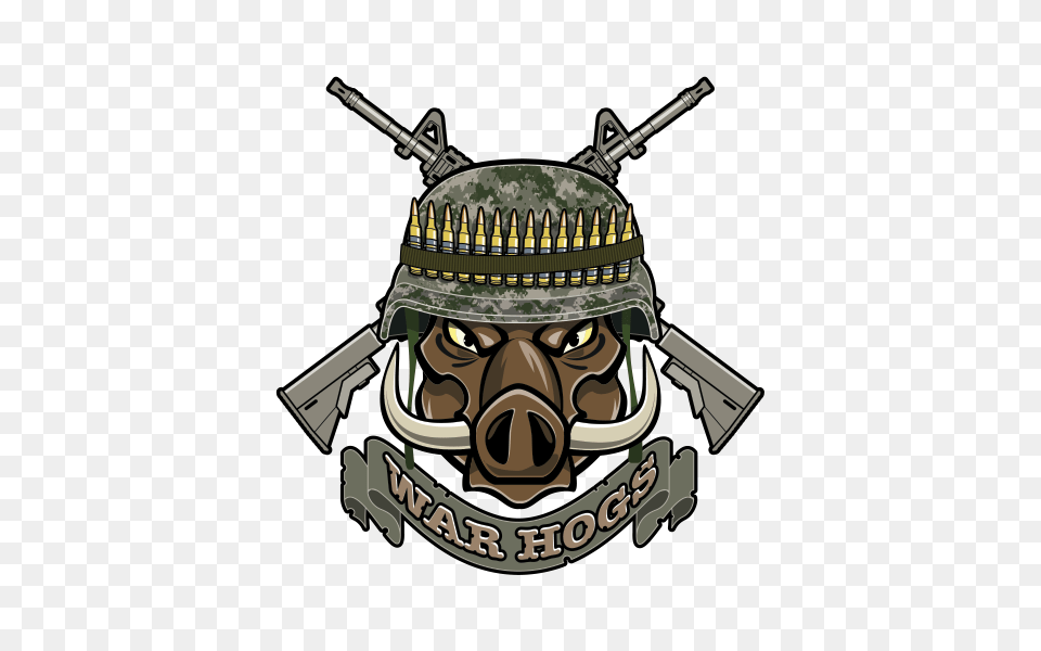 Printed Vinyl Hog Wild Pig Warrior Razorback Stickers Factory, Emblem, Symbol, Face, Head Free Png