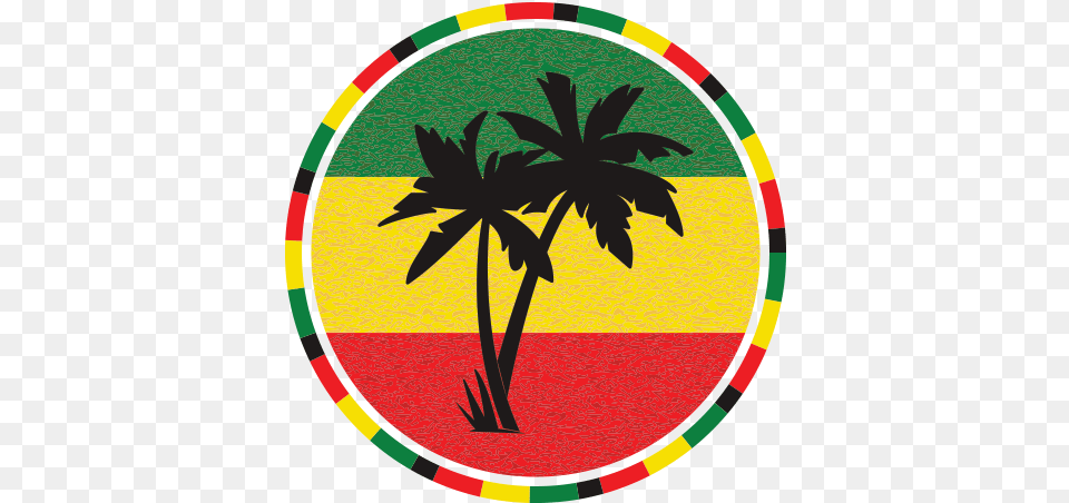 Printed Vinyl Jamaican Palm Tree Flag Stickers Factory Reggae, Art, Palm Tree, Plant Png