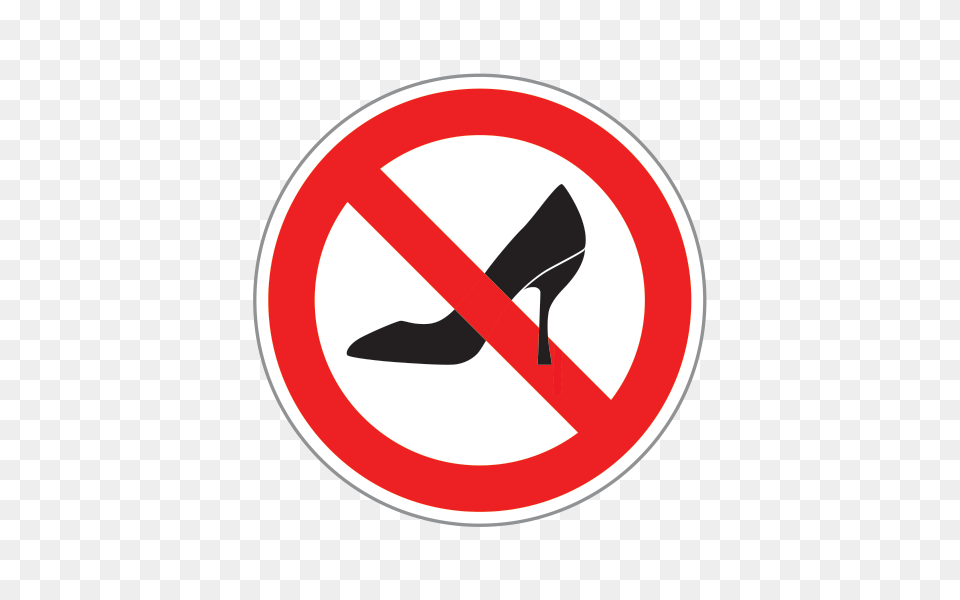 Printed Vinyl No Woman Allowed Women Do Not Enter Sign Stickers, Clothing, Footwear, High Heel, Shoe Free Png Download